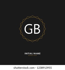 G B GB Initial logo letter with minimalist concept. Vector with scandinavian style logo.