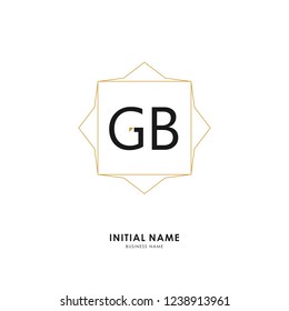 G B GB Initial logo letter with minimalist concept. Vector with scandinavian style logo.