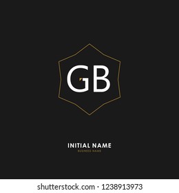 G B GB Initial logo letter with minimalist concept. Vector with scandinavian style logo.