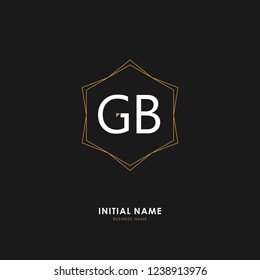 G B GB Initial logo letter with minimalist concept. Vector with scandinavian style logo.