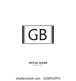 G B GB Initial logo letter with minimalist concept. Vector with scandinavian style logo.