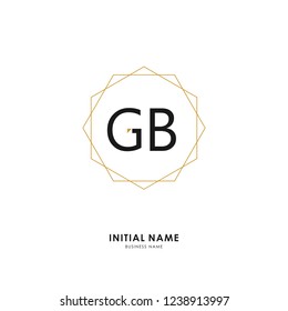G B GB Initial logo letter with minimalist concept. Vector with scandinavian style logo.