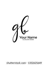 G B GB initial logo signature vector. Handwriting concept logo.