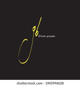 G B GB logo handwriting or handwritten logo vector