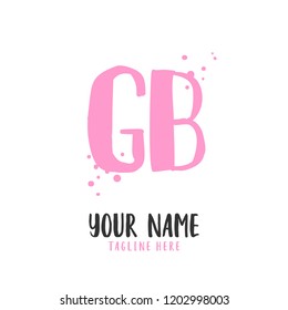 G B Handwritten logo template