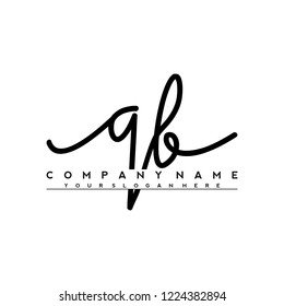 G B Initial handwriting logo vector
