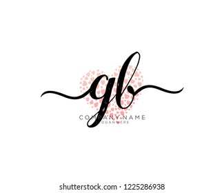 G B Initial handwriting logo vector