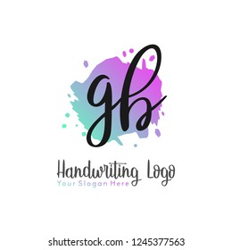 G B Initial handwriting logo vector