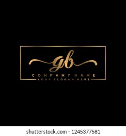 G B Initial handwriting logo vector