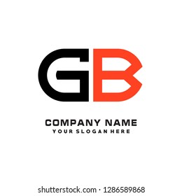 G B initial letter, modern logo design template vector 