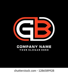 G B initial letter, modern logo design template vector 