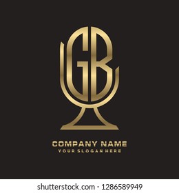 G B initial letter, modern logo design template vector 