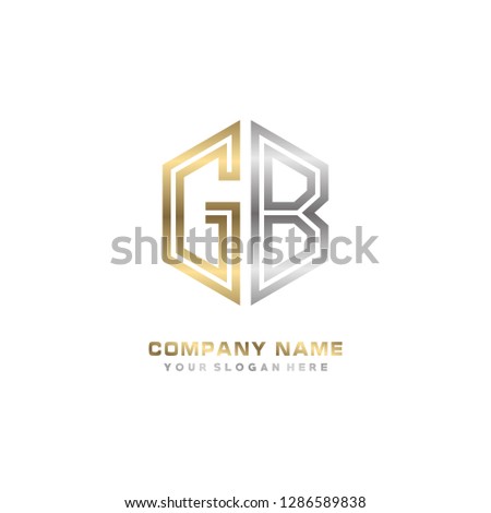 G B initial letter, modern logo design template vector 