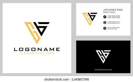 G B initial logo template vector