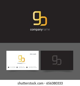 G B joint logo letter symbol with business card template