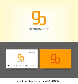 G B joint logo letter symbol with business card template
