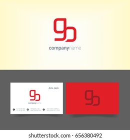 G B joint logo letter symbol with business card template