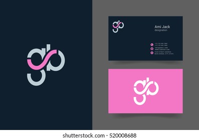 G & B Letter logo design, with Business card Template
