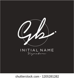 G B Signature initial logo template vector