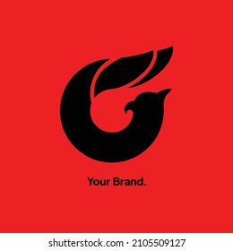 g bird logo vector ( icon, sign, graphic, illustration, symbol), eagle wing brand.