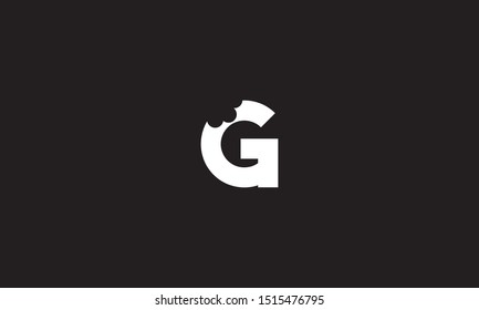 G bite letter logo. Unique attractive creative modern initial G logo with bites shape design