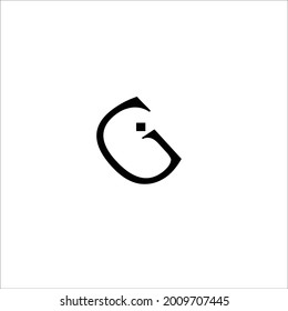 g diseño de logotipo vectorial de letras negras