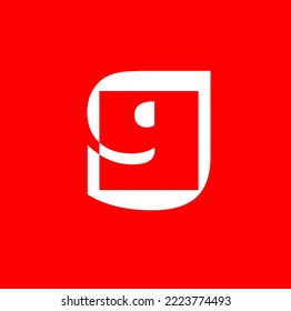 G brand name icon. Red small g Monogram.