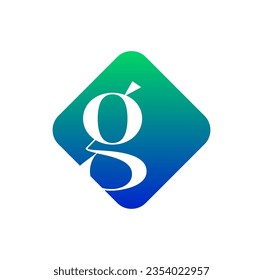 G brand name initial letters icon with square shape.