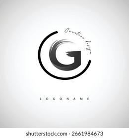 G Brush Stroke Logo – Símbolo Artístico Moderno con Textura de Tinta para Branding Creativo y Diseño de Identidad Visual