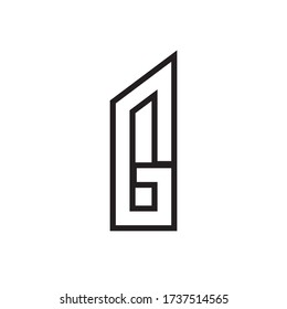 G building letter logo design concept
