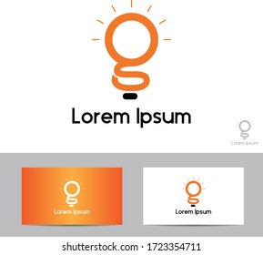G bulb logo vector and business card