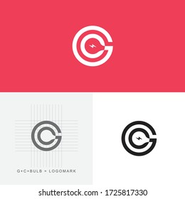 
G + C + BULB - bulb modern logo for your business company.