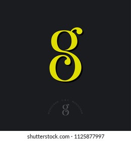 G and C combined letters, the initial of beautiful letters. Classic style. Monochrome option.