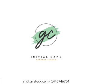 G C GC Beauty vector initial logo, handwriting logo of initial signature, wedding, fashion, jewerly, boutique, floral and botanical with creative template for any company or business.
