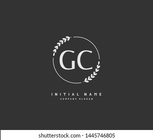 G C GC Beauty vector initial logo, handwriting logo of initial signature, wedding, fashion, jewerly, boutique, floral and botanical with creative template for any company or business.
