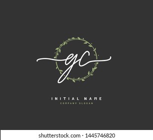 G C GC Beauty vector initial logo, handwriting logo of initial signature, wedding, fashion, jewerly, boutique, floral and botanical with creative template for any company or business.
