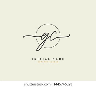 G C GC Beauty vector initial logo, handwriting logo of initial signature, wedding, fashion, jewerly, boutique, floral and botanical with creative template for any company or business.
