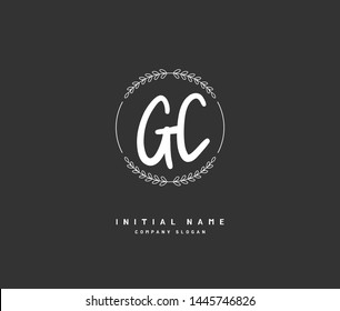 G C GC Beauty vector initial logo, handwriting logo of initial signature, wedding, fashion, jewerly, boutique, floral and botanical with creative template for any company or business.
