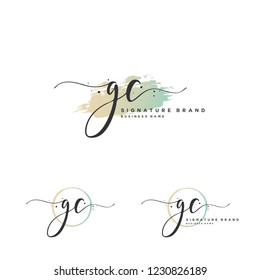 G C GC Initial logo template vector