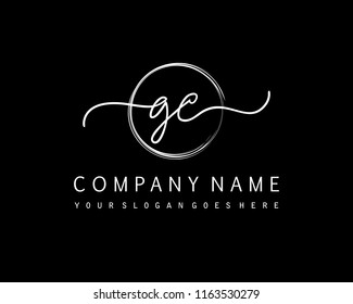 G C Initial handwriting logo vector