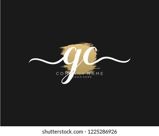 G C Initial handwriting logo vector