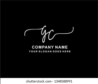 G C Initial Handwriting Logo Template