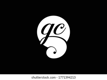 G C Diseño de logotipo de carta inicial, símbolo gráfico de alfabeto para identidad empresarial