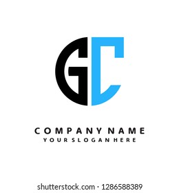 G C initial letter, modern logo design template vector