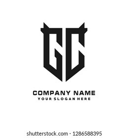 G C initial letter, modern logo design template vector