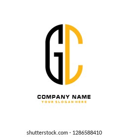 G C initial letter, modern logo design template vector