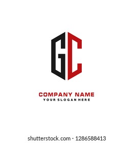 G C initial letter, modern logo design template vector