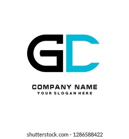 G C initial letter, modern logo design template vector
