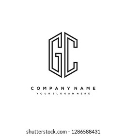 G C initial letter, modern logo design template vector