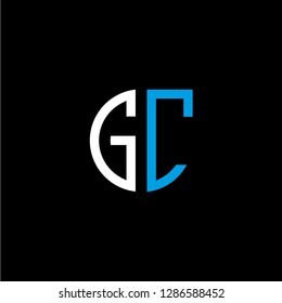 G C initial letter, modern logo design template vector